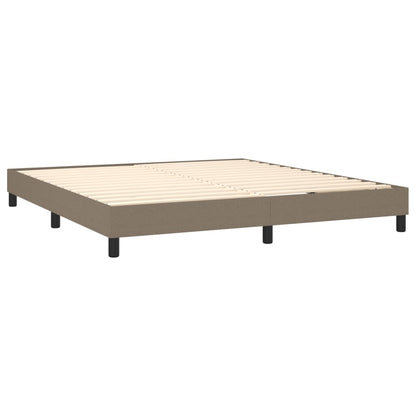 Estrutura de cama 160x200 cm tecido cinza-acastanhado