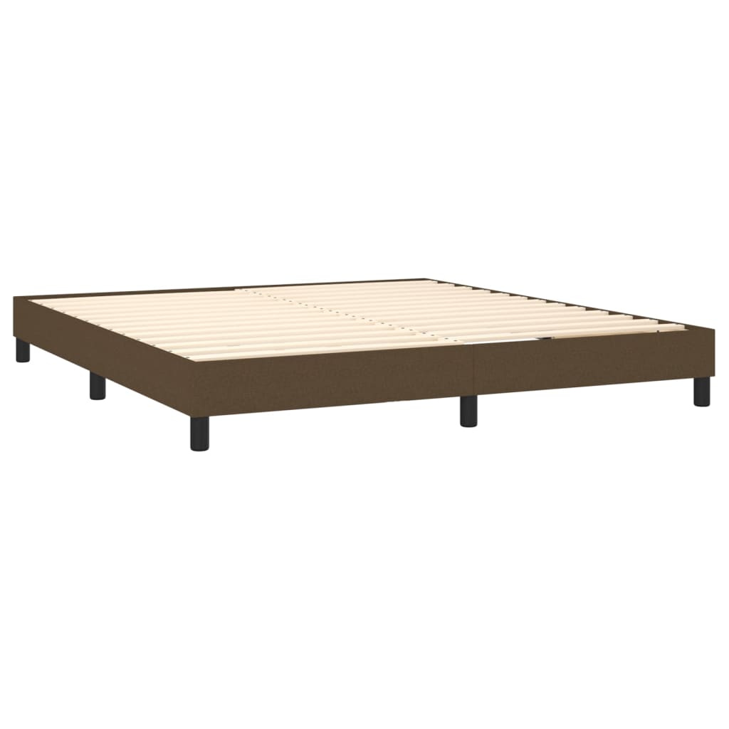 Estrutura de cama 180x200 cm tecido castanho-escuro