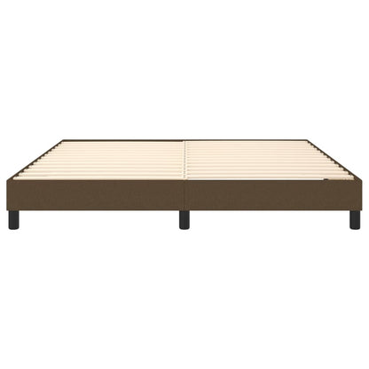 Estrutura de cama 180x200 cm tecido castanho-escuro