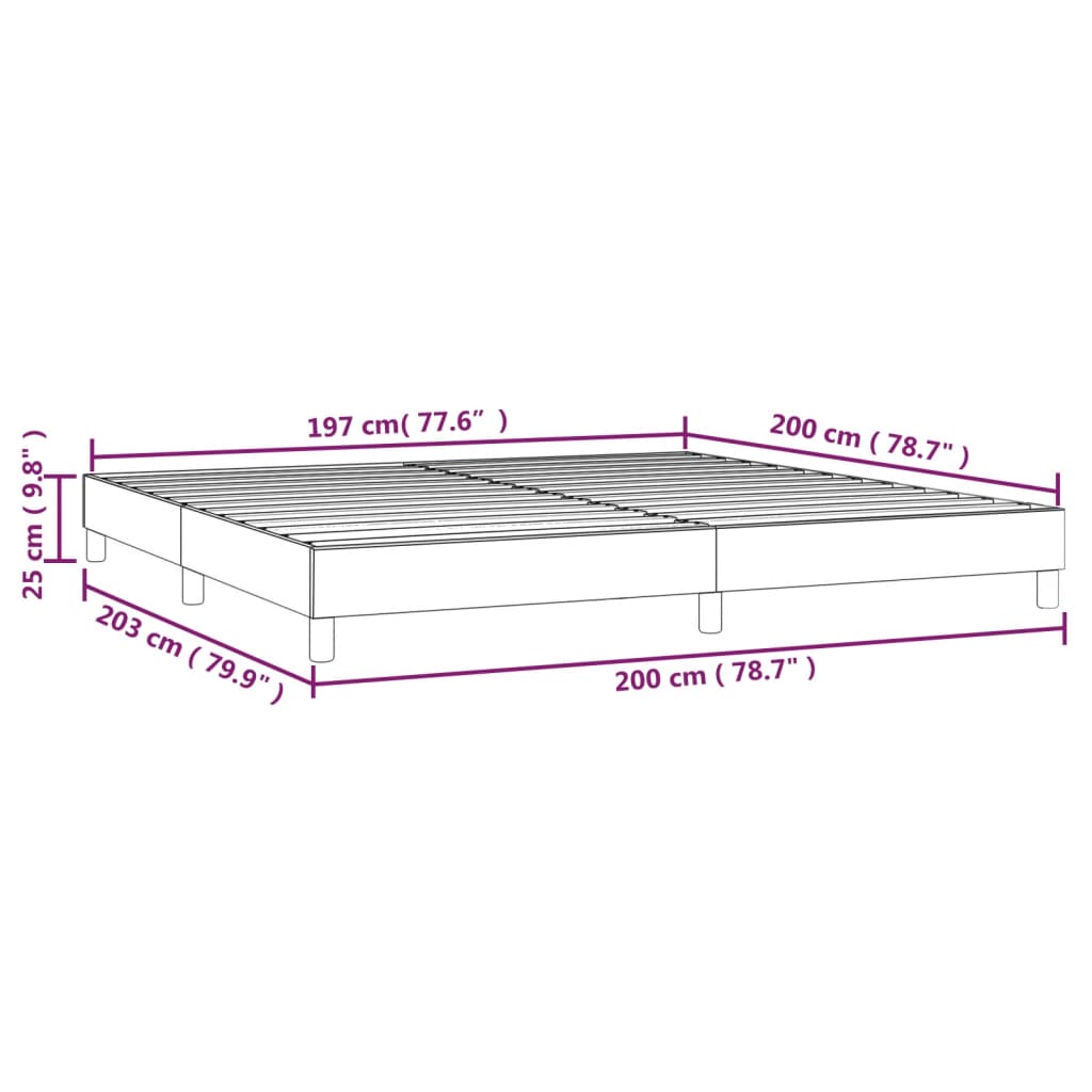 Estrutura de cama 200x200 cm tecido cinzento-claro