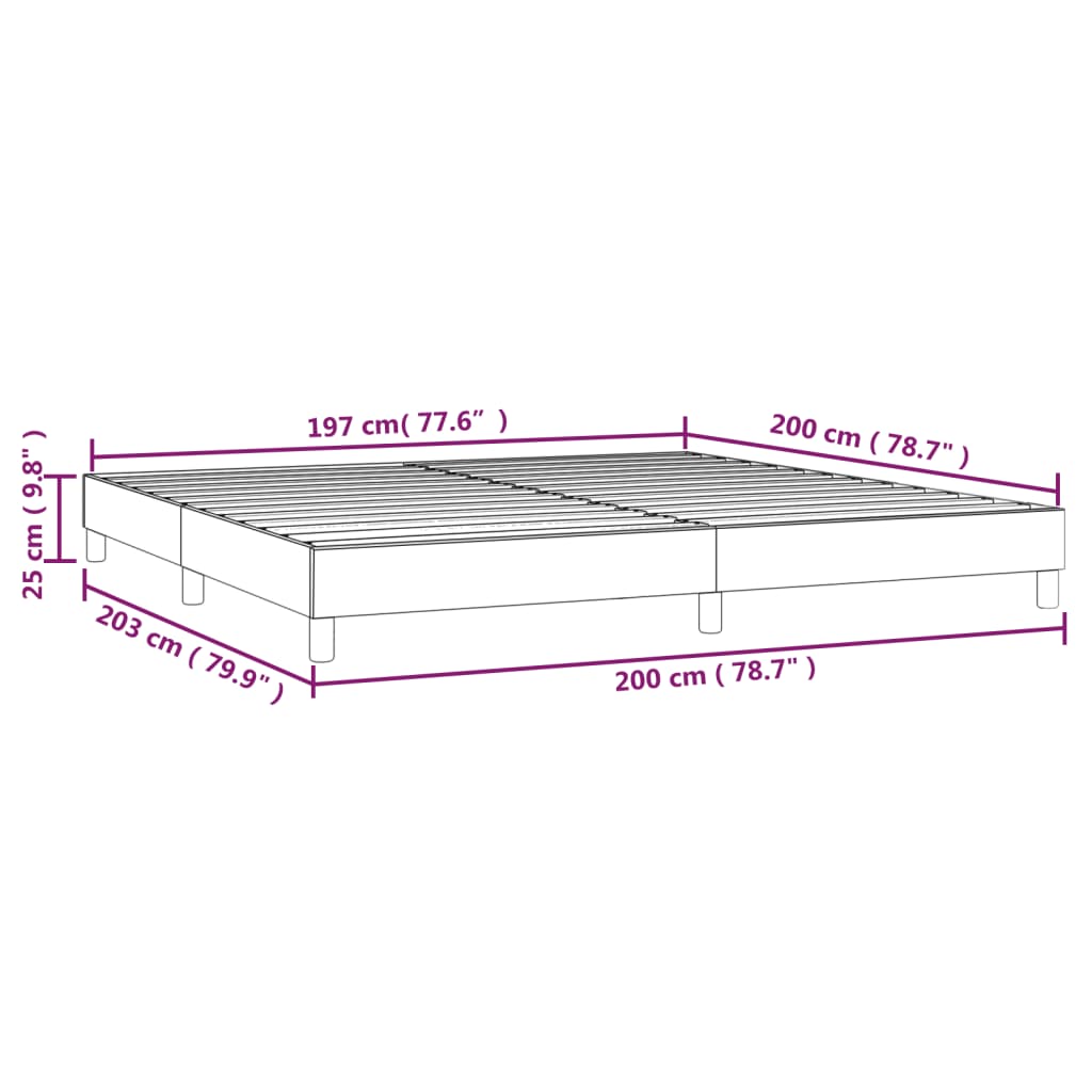 Estrutura de cama tecido cinzento-escuro 200x200 cm