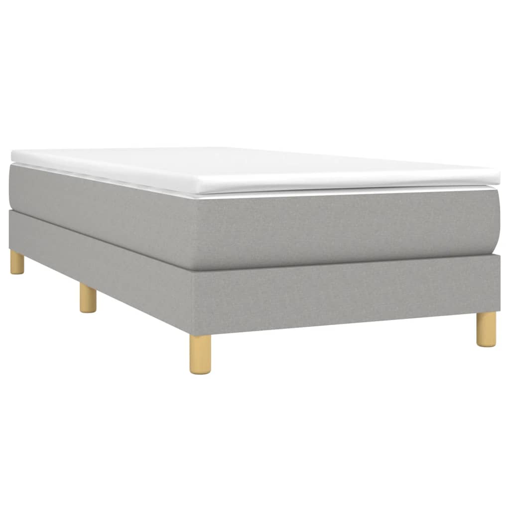 Estrutura de cama 90x190 cm tecido cinza-claro