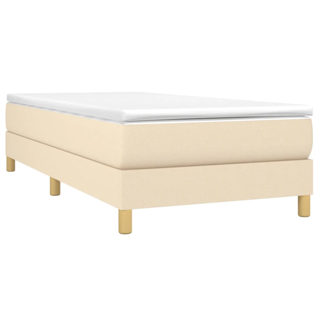 Estrutura de cama 90x190 cm tecido cor creme