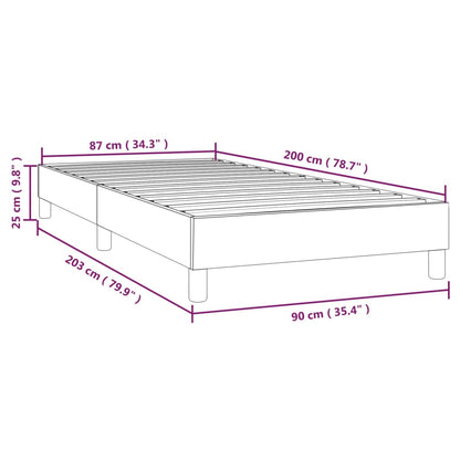 Estrutura de cama com molas 90x200 cm tecido castanho-escuro