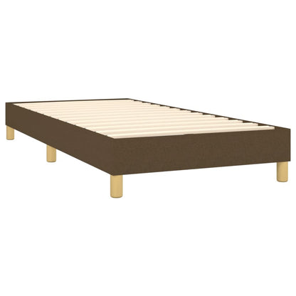 Estrutura de cama 100x200 cm tecido castanho-escuro