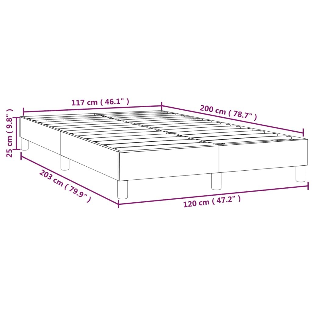 Estrutura de cama com molas 120x200 cm tecido cinza-acastanhado