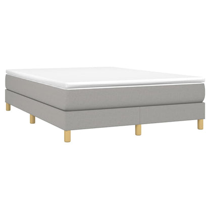 Estrutura de cama 140x190 cm tecido cinza-claro