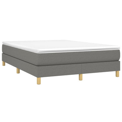 Estrutura de cama 140x190 cm tecido cinzento-escuro