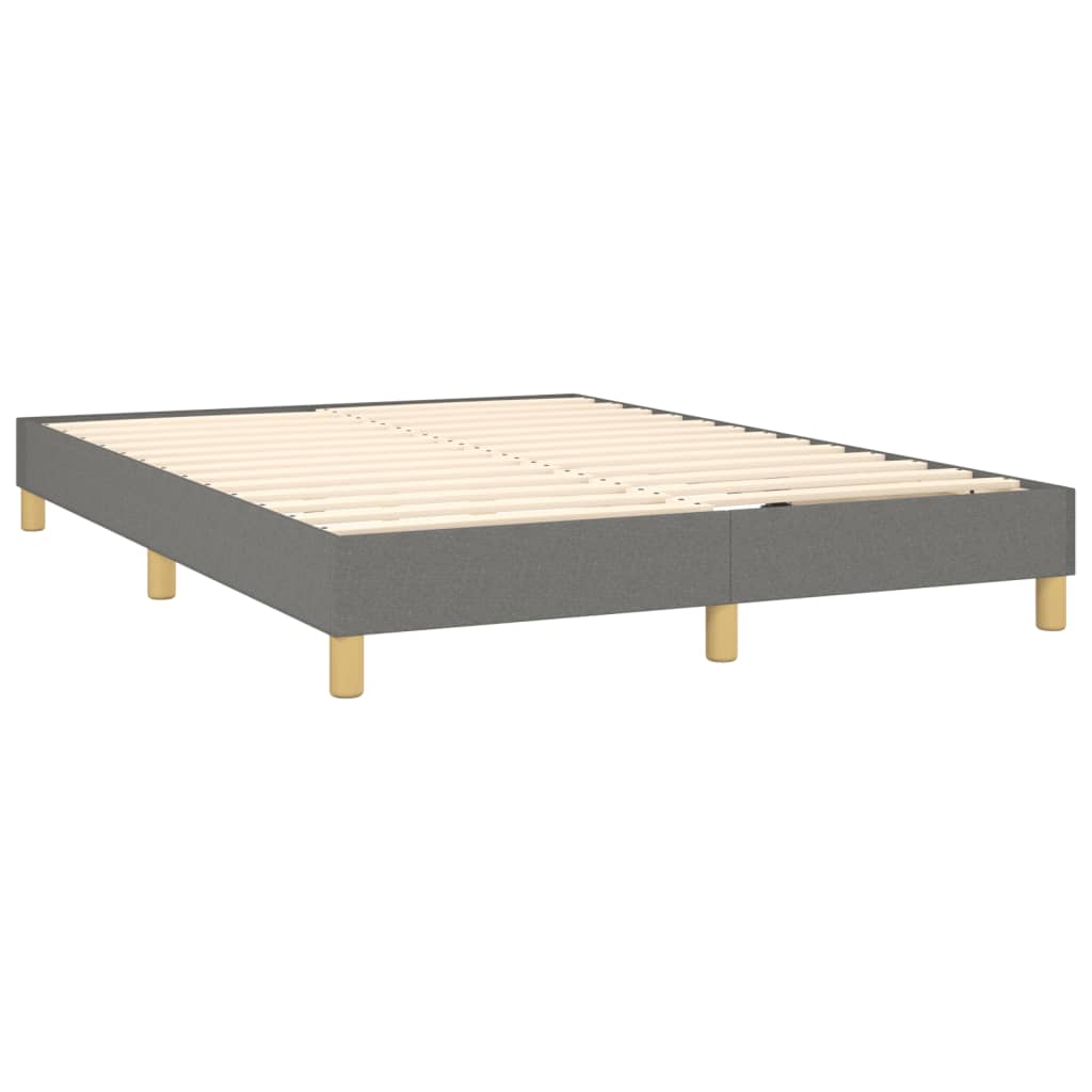 Estrutura de cama 140x190 cm tecido cinzento-escuro