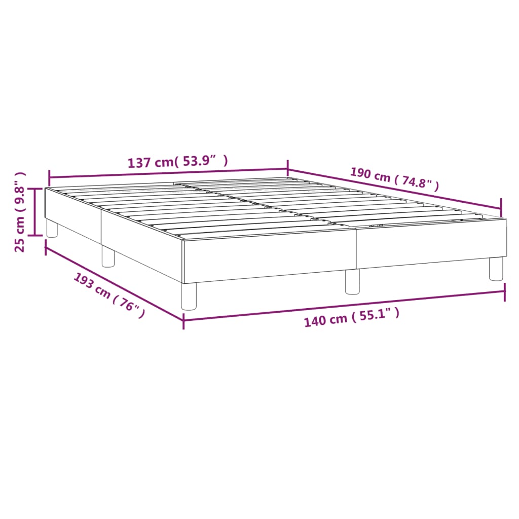 Estrutura de cama 140x190 cm tecido cinzento-escuro