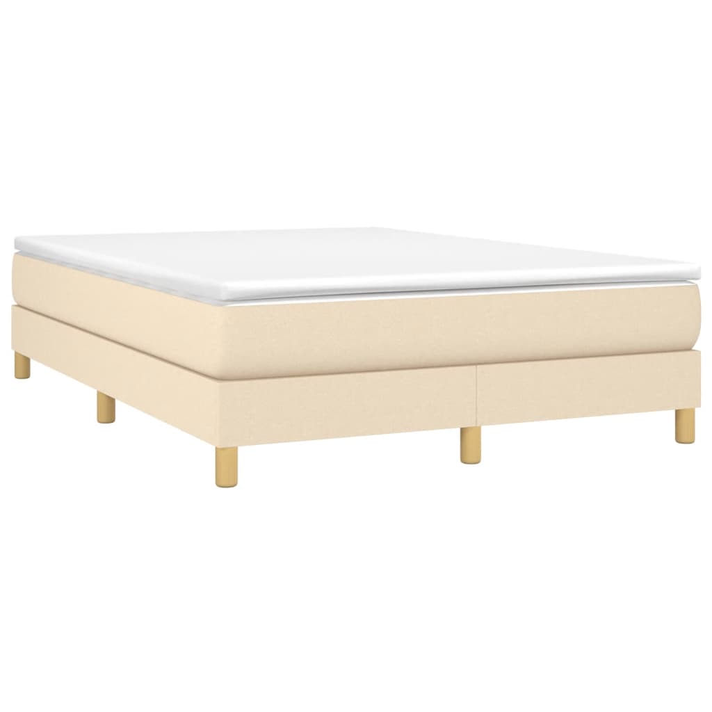 Estrutura de cama 140x190 cm tecido cor creme