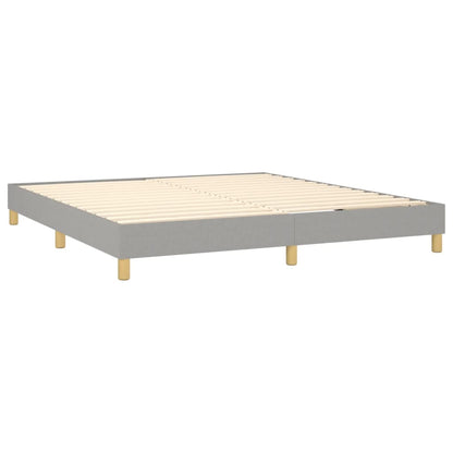 Estrutura de cama 160x200 cm tecido cinza-claro