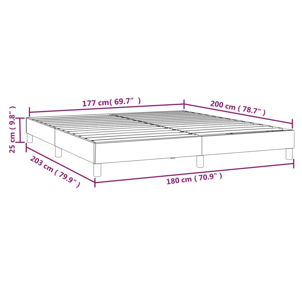 Estrutura de cama 180x200 cm tecido preto