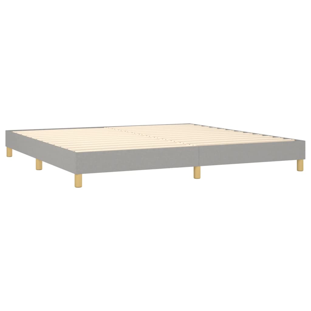 Estrutura de cama 200x200 cm tecido cinzento-claro