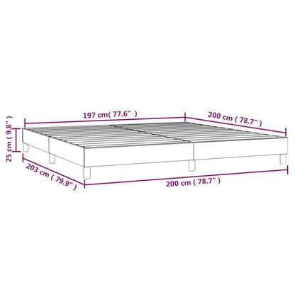 Estrutura de cama com molas 200x200 cm tecido cinzento-escuro