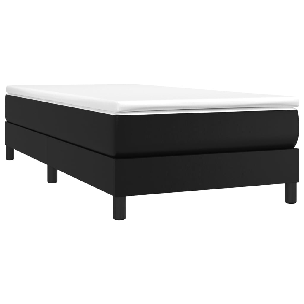 Estrutura de cama 80x200 cm couro artificial preto