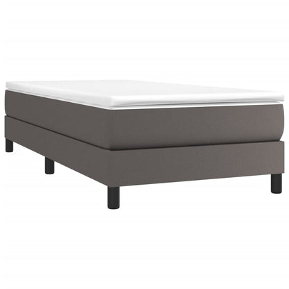 Estrutura de cama 80x200 cm couro artificial cinza