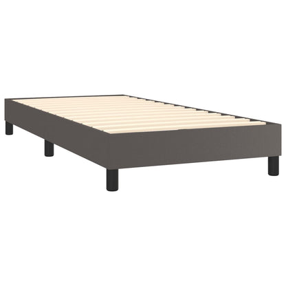 Estrutura de cama 80x200 cm couro artificial cinza