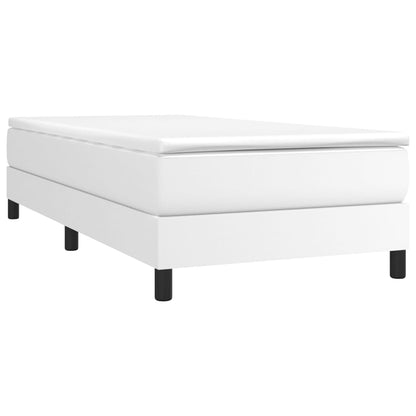 Estrutura de cama 90x190 cm couro artificial branco