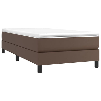 Estrutura de cama 90x190 cm couro artificial castanho