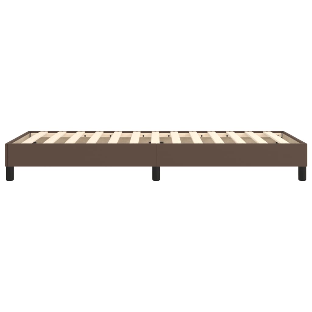 Estrutura de cama 90x190 cm couro artificial castanho