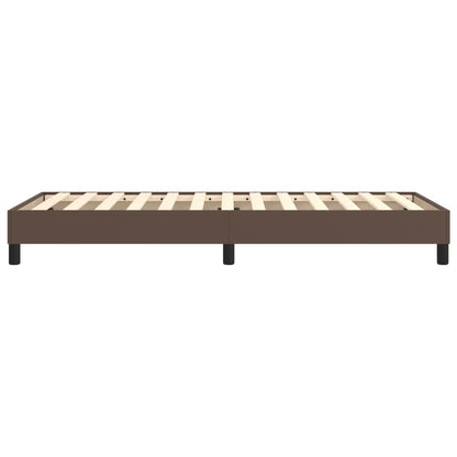 Estrutura de cama 90x190 cm couro artificial castanho