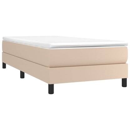 Estrutura de cama 90x190 cm couro artificial cappuccino