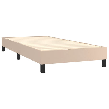 Estrutura de cama 90x190 cm couro artificial cappuccino