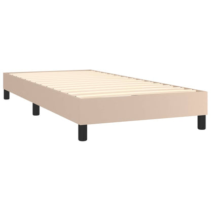 Estrutura de cama 90x200 cm couro artificial cappuccino