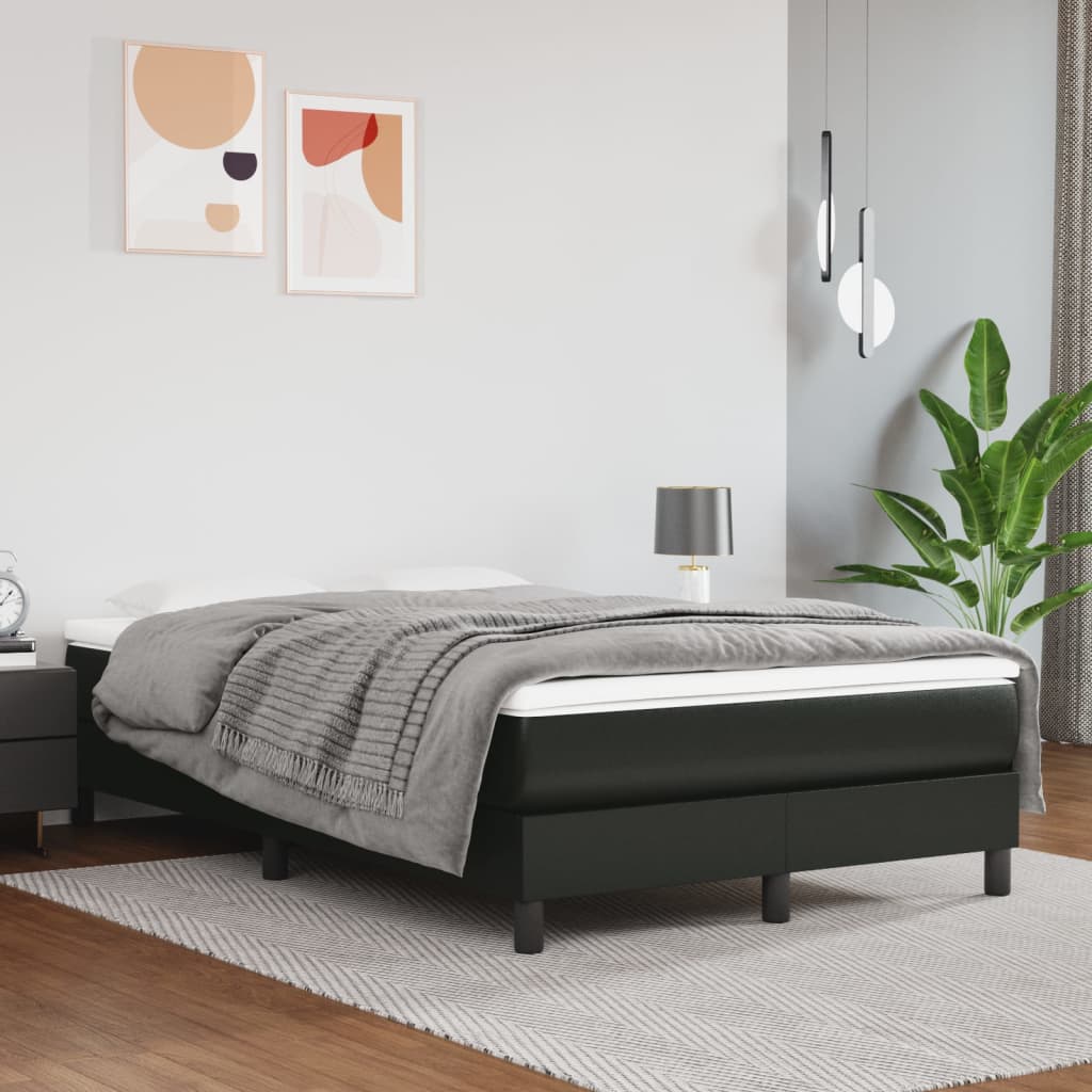 Estrutura de cama 120x200 cm couro artificial preto