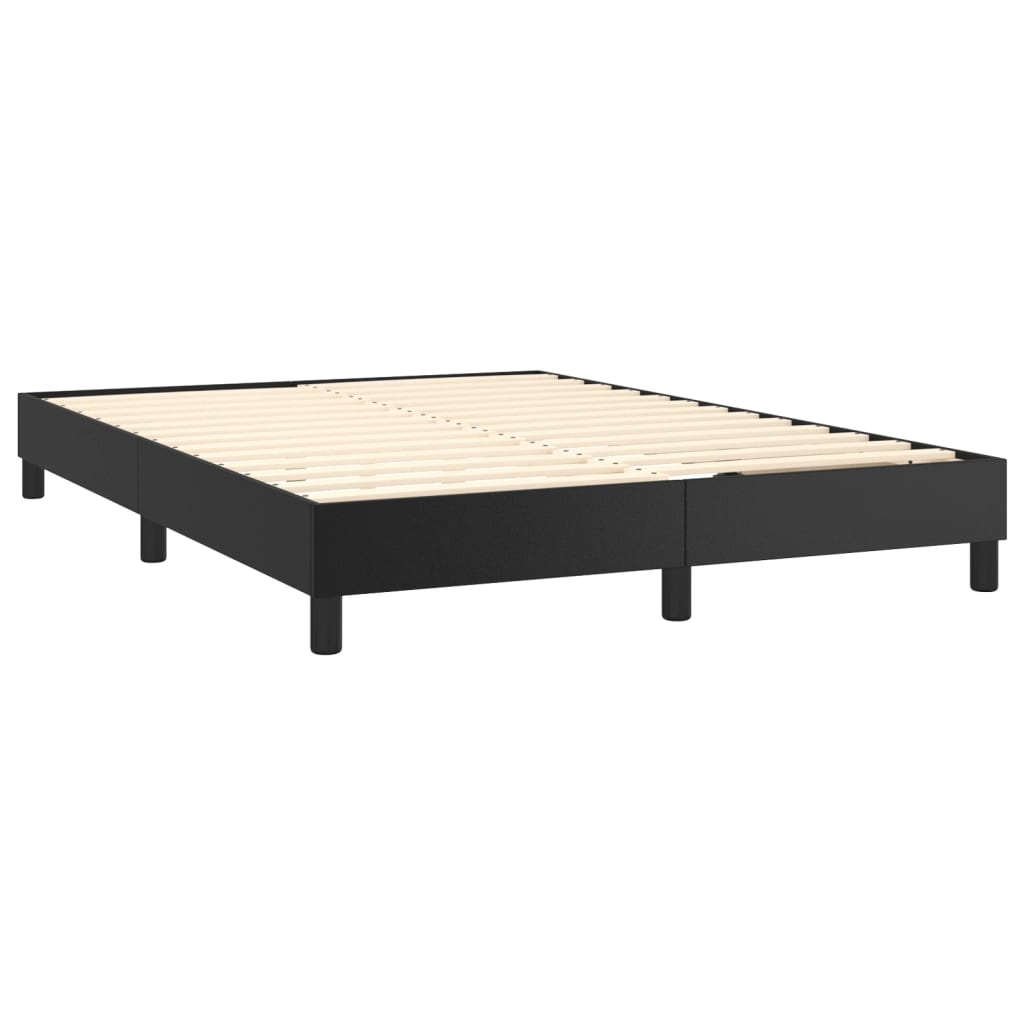 Estrutura de cama 140x190 cm couro artificial preto