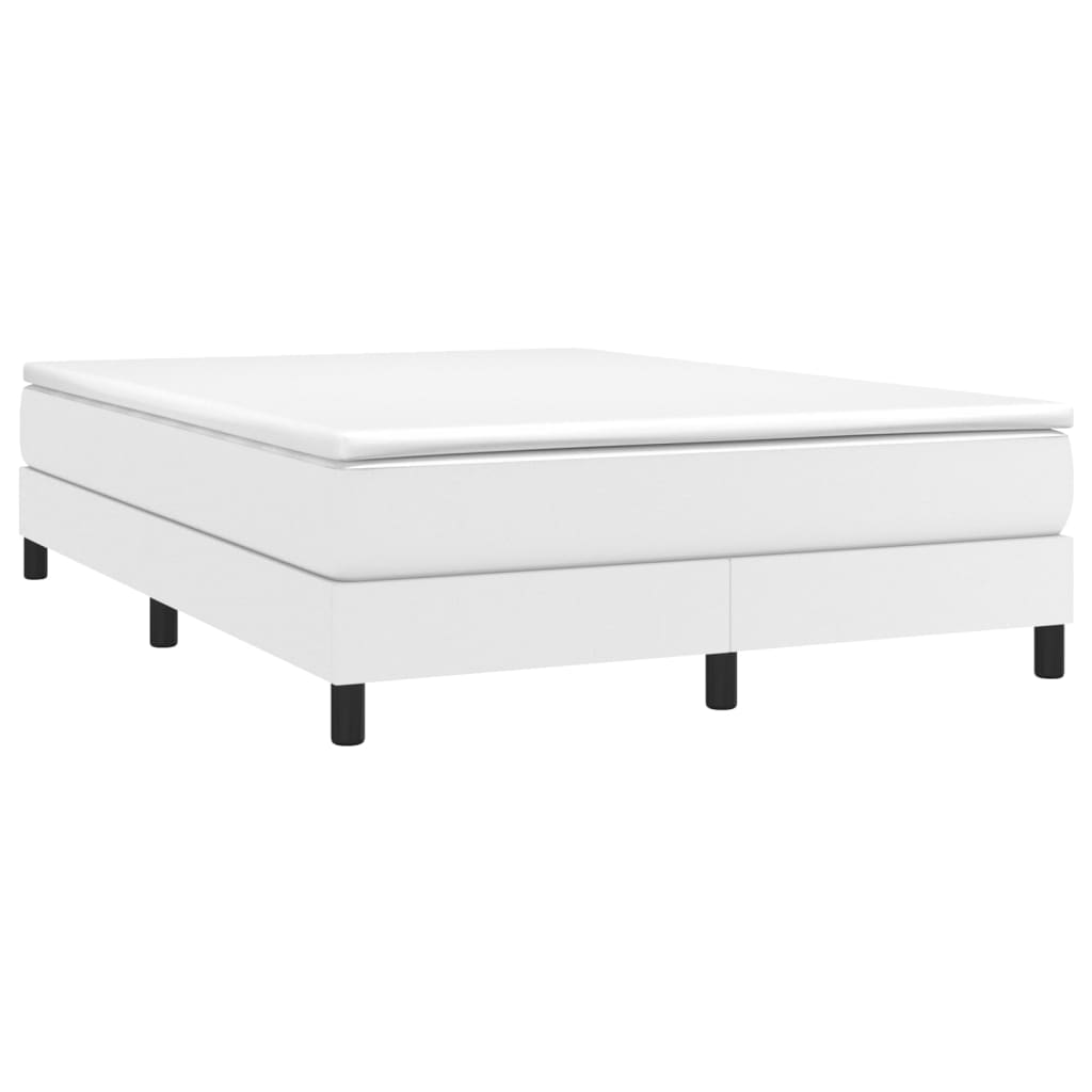 Estrutura de cama 140x190 cm couro artificial branco