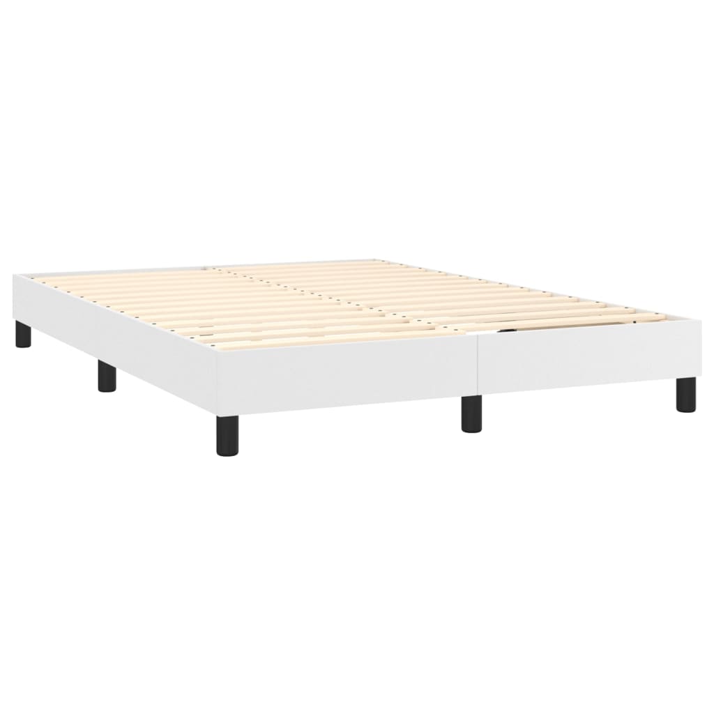 Estrutura de cama 140x190 cm couro artificial branco