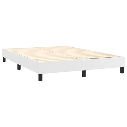 Estrutura de cama 140x190 cm couro artificial branco