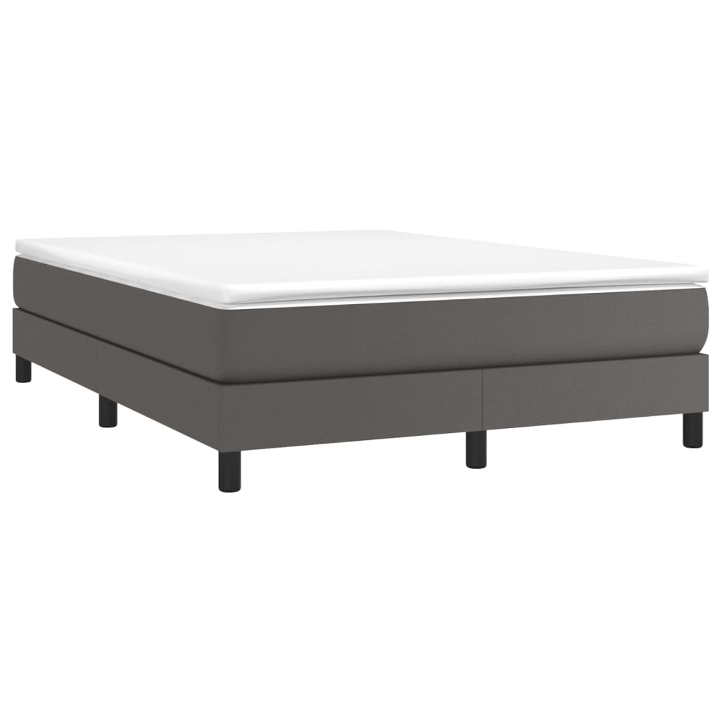 Estrutura de cama 140x190 cm couro artificial cinzento