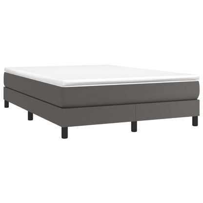 Estrutura de cama 140x190 cm couro artificial cinzento