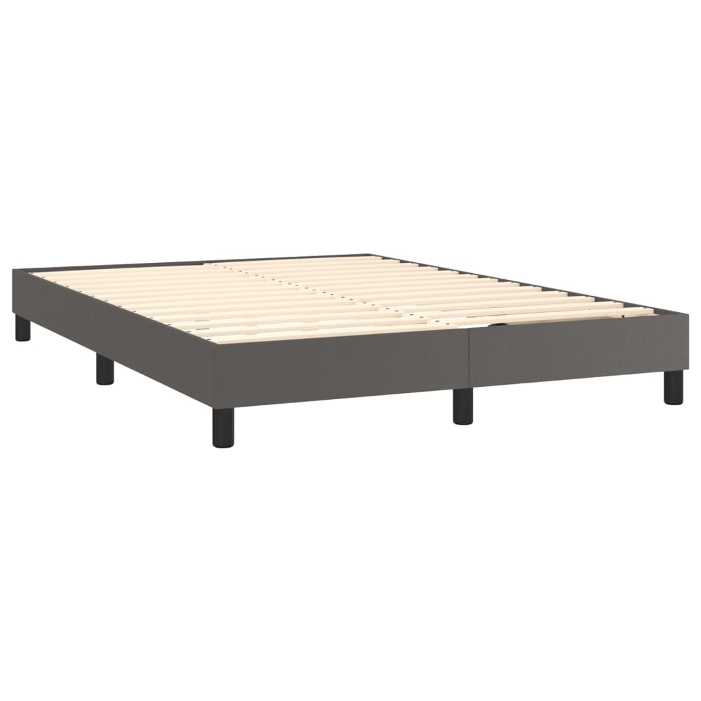 Estrutura de cama 140x190 cm couro artificial cinzento