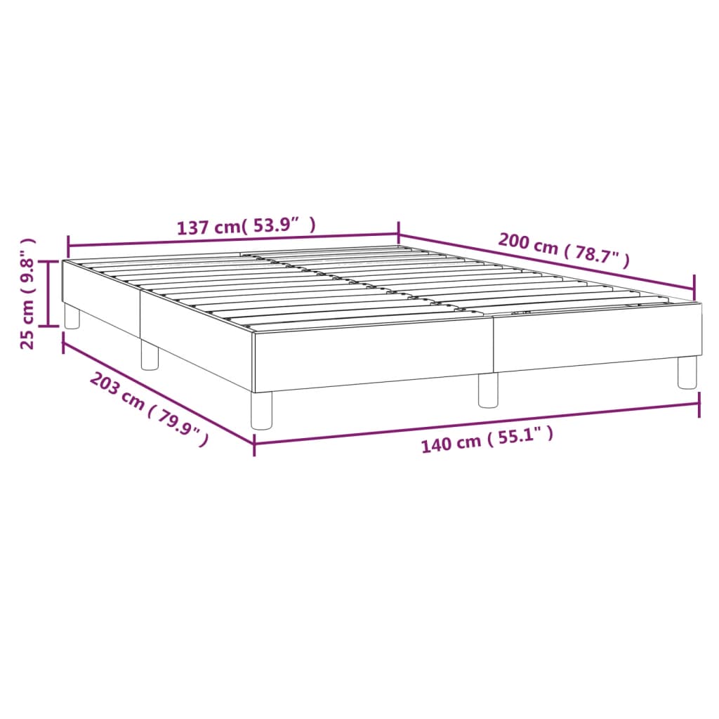 Estrutura de cama 140x200cm couro artificial castanho