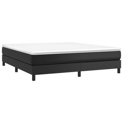 Estrutura de cama 160x200 cm couro artificial preto