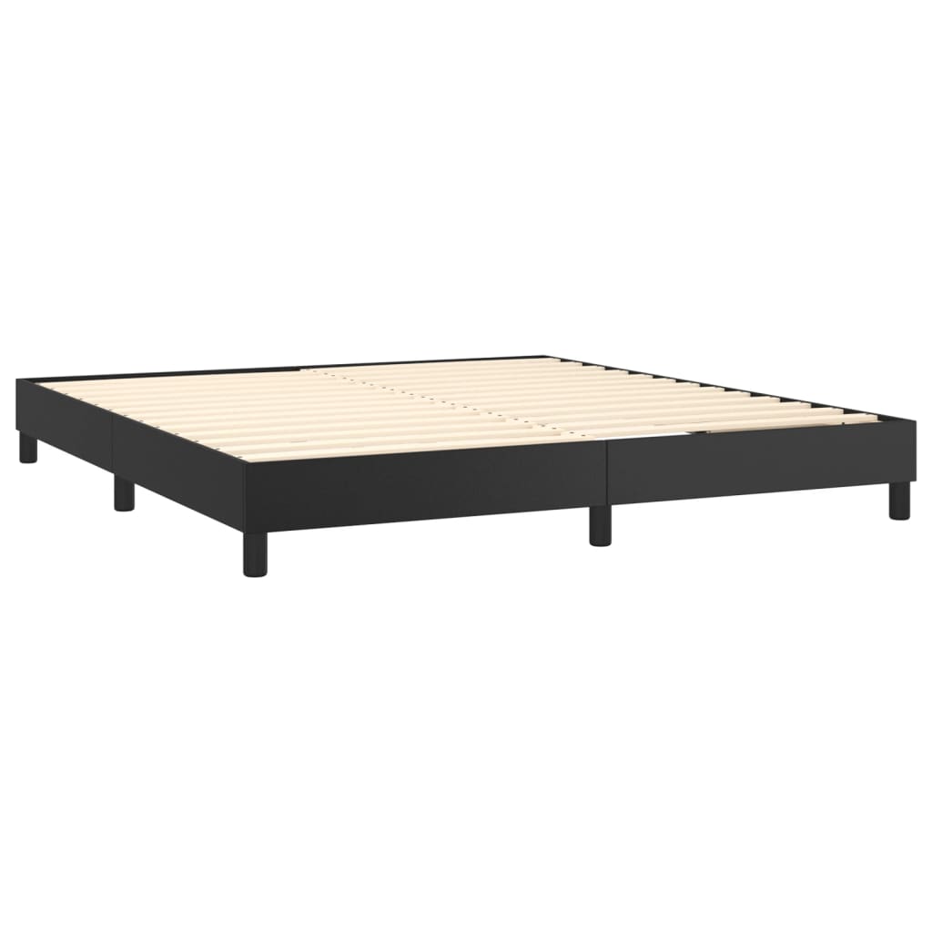 Estrutura de cama 160x200 cm couro artificial preto