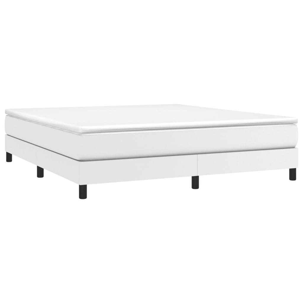 Estrutura de cama 160x200 cm couro artificial branco