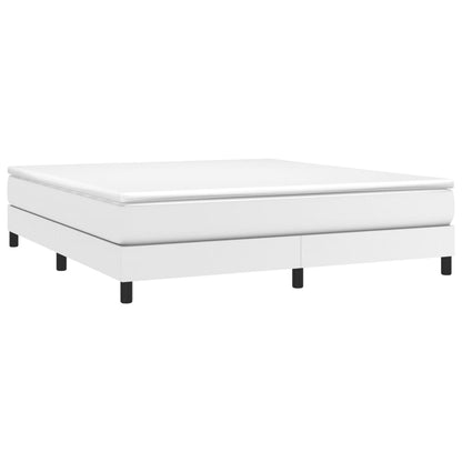 Estrutura de cama 160x200 cm couro artificial branco