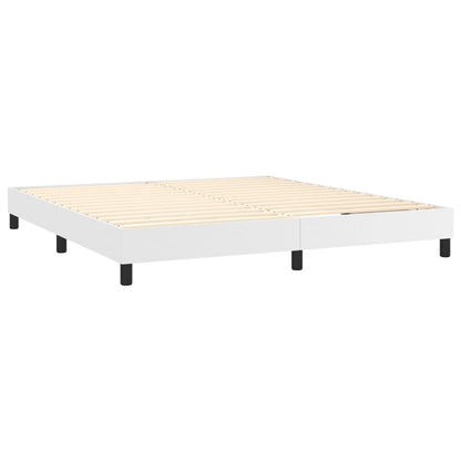 Estrutura de cama 160x200 cm couro artificial branco