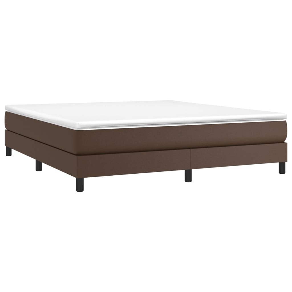 Estrutura de cama 160x200cm couro artificial castanho