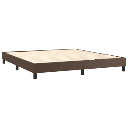 Estrutura de cama 160x200cm couro artificial castanho