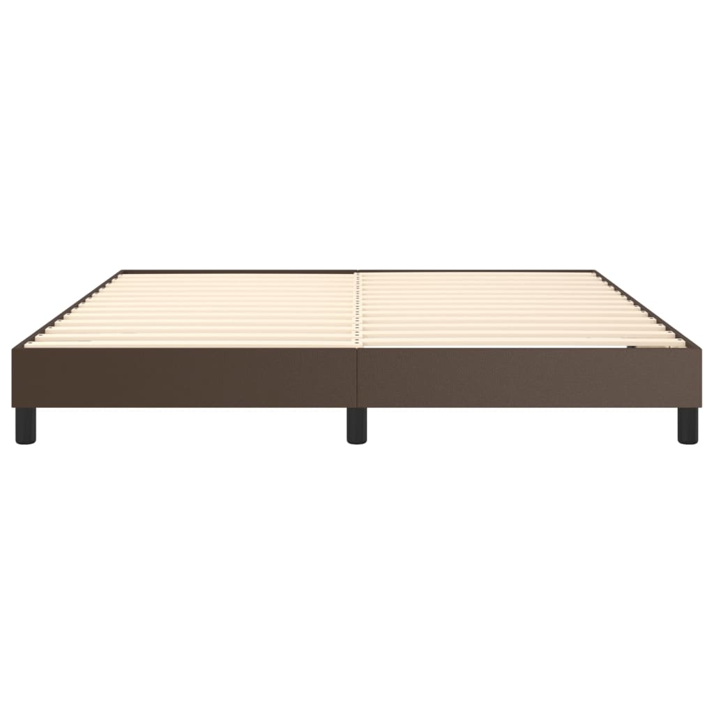 Estrutura de cama 160x200cm couro artificial castanho