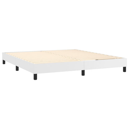 Estrutura de cama 180x200cm couro artificial branco