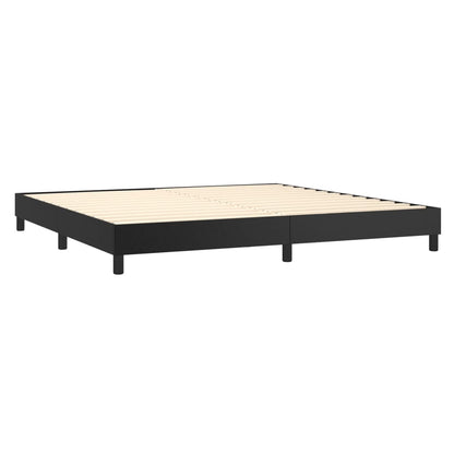 Estrutura de cama 200x200 cm couro artificial preto