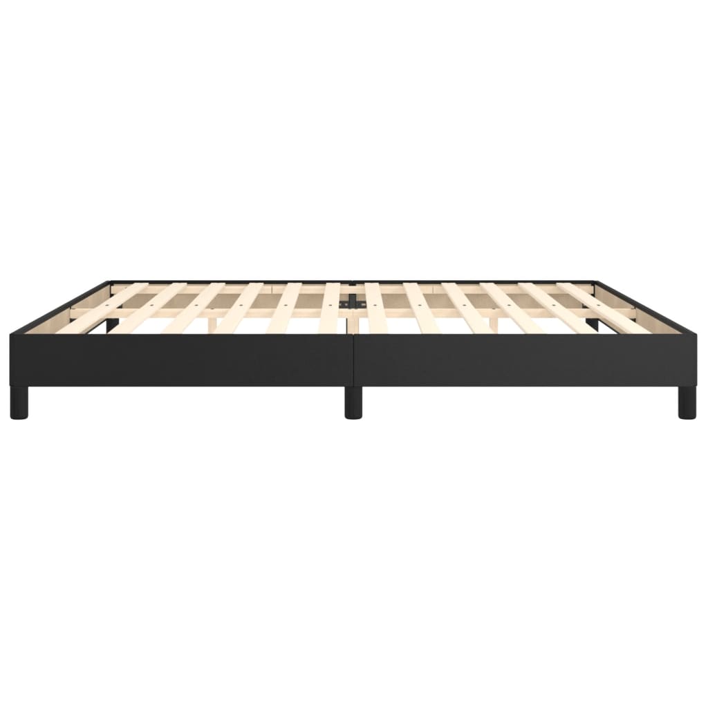 Estrutura de cama 200x200 cm couro artificial preto