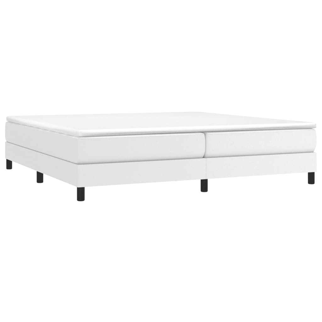 Estrutura de cama 200x200 cm couro artificial branco